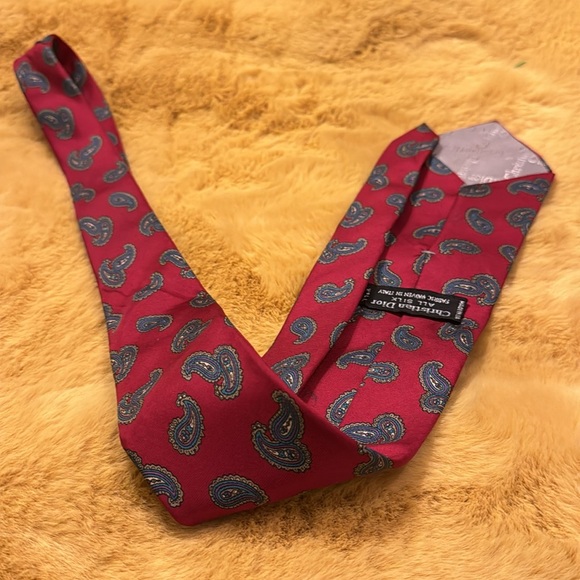 Christian Dior Paisley Neck Tie USED - Picture 4 of 5